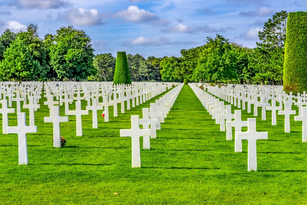 Graves of American soldiers killed in Normandy during World War 2. Bill Perry, Shutterstock