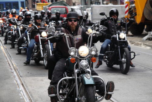 Biker gangs unite to protest police in Oslo, Norway, Sep. 14, 2013