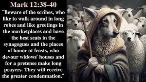 A poster about the self-righteousness of the Pharisees.
