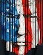 Donald Trump's face as the American flag
