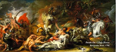 Painting by Benjamin West, Death On A Pale Horse, 1796.