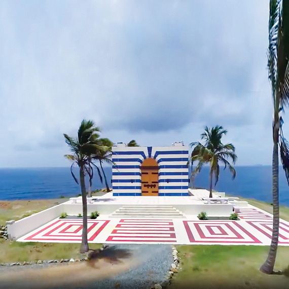The weird Egyptian-like temple built on Epstein's island.