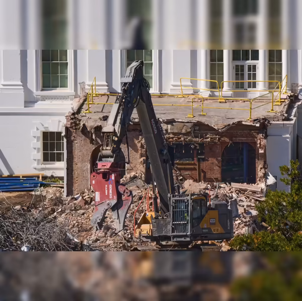 The historic East Wing demolished.