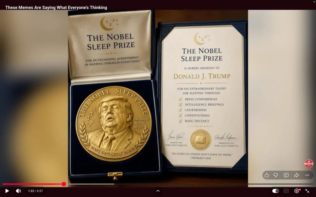 Donald Trump win the Nobel Sleep Prize.