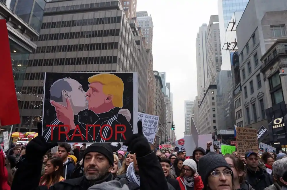 Protestors at the "Me Too"/Pussy Hat March, New York, NY, Jan. 21, 2017.
