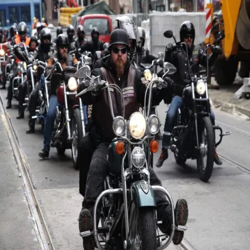 Biker gangs unite to protest police in Oslo, Norway, Sep. 14, 2013