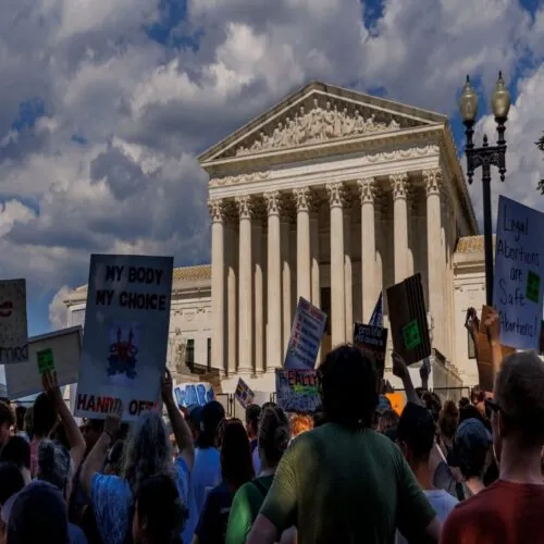 Protesters outside Supreme Court