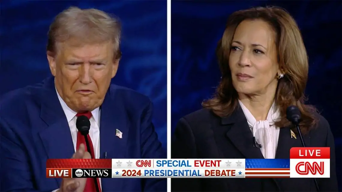 CNN screenshot of Trump-Harris Debate, Sep. 10, 2024