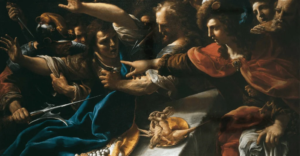A painting called The Feast Of Absalom by Niccolo Tornioli, 17th Century.